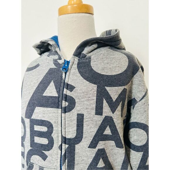 Little Marc Jacobs Kids Size 6 Grey Print Zip-up Hoodie - Picture 7 of 10